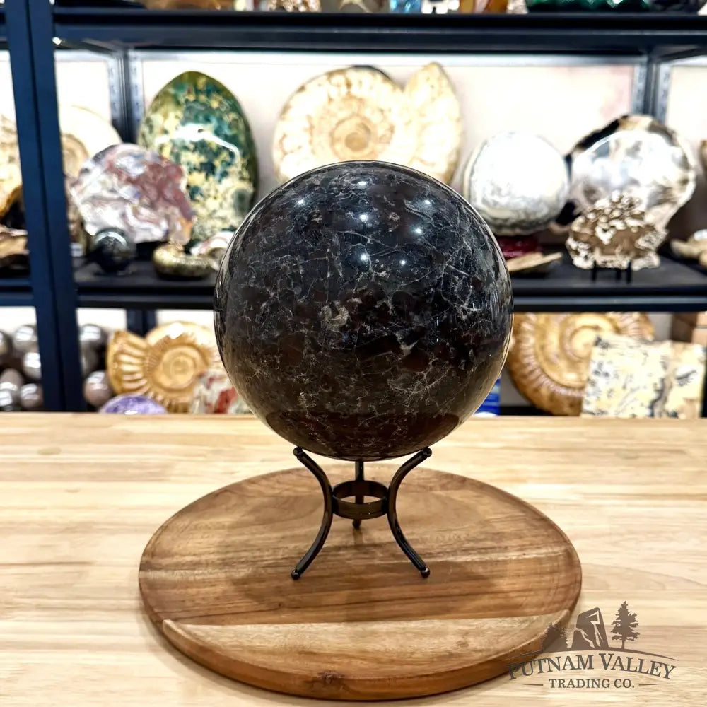 Rare Yooperlite + Hematite Sphere 6.99’’, UV Reactive Glow - Sphere