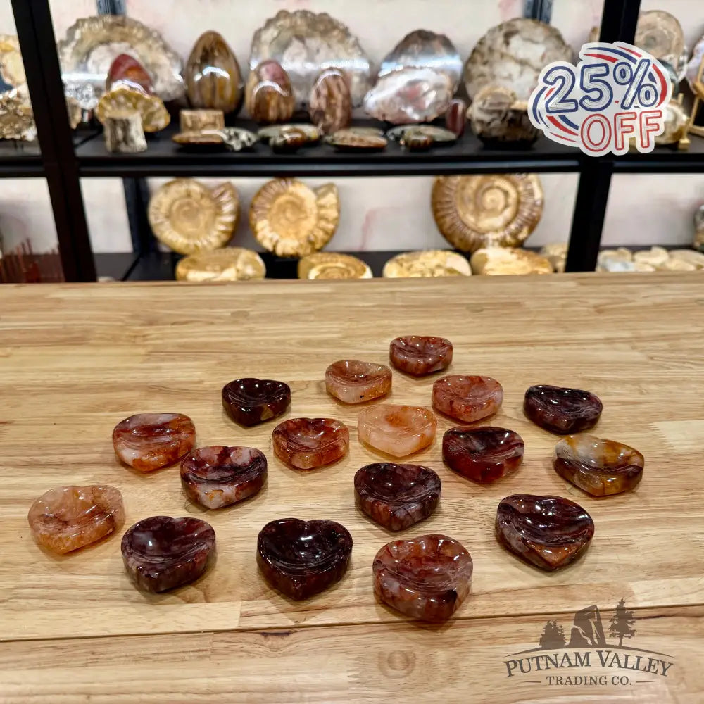 Red Fire Quartz Heart Dish Bowl