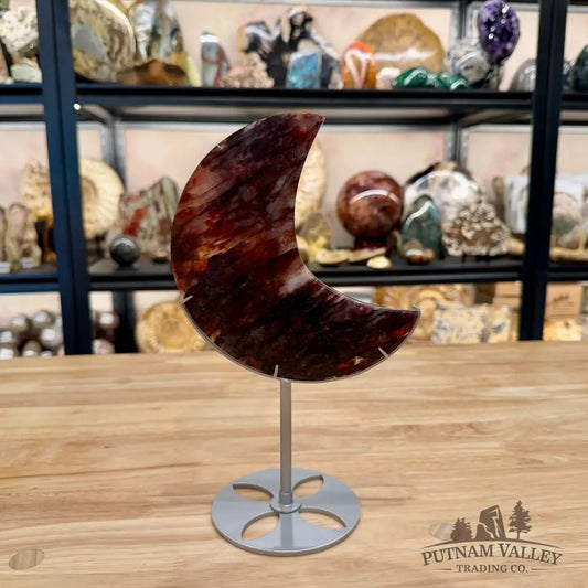 Red Fire Quartz Moon + Stand 10’’ - Moon