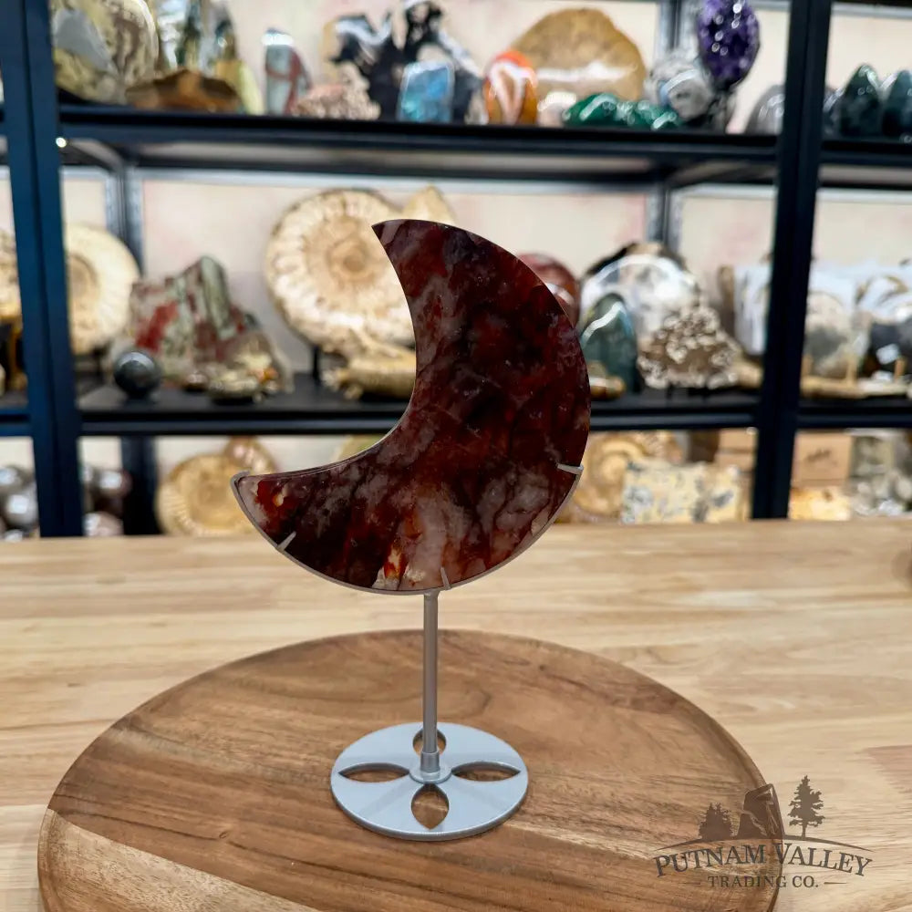 Red Fire Quartz Moon + Stand 8.75’’ - Moon