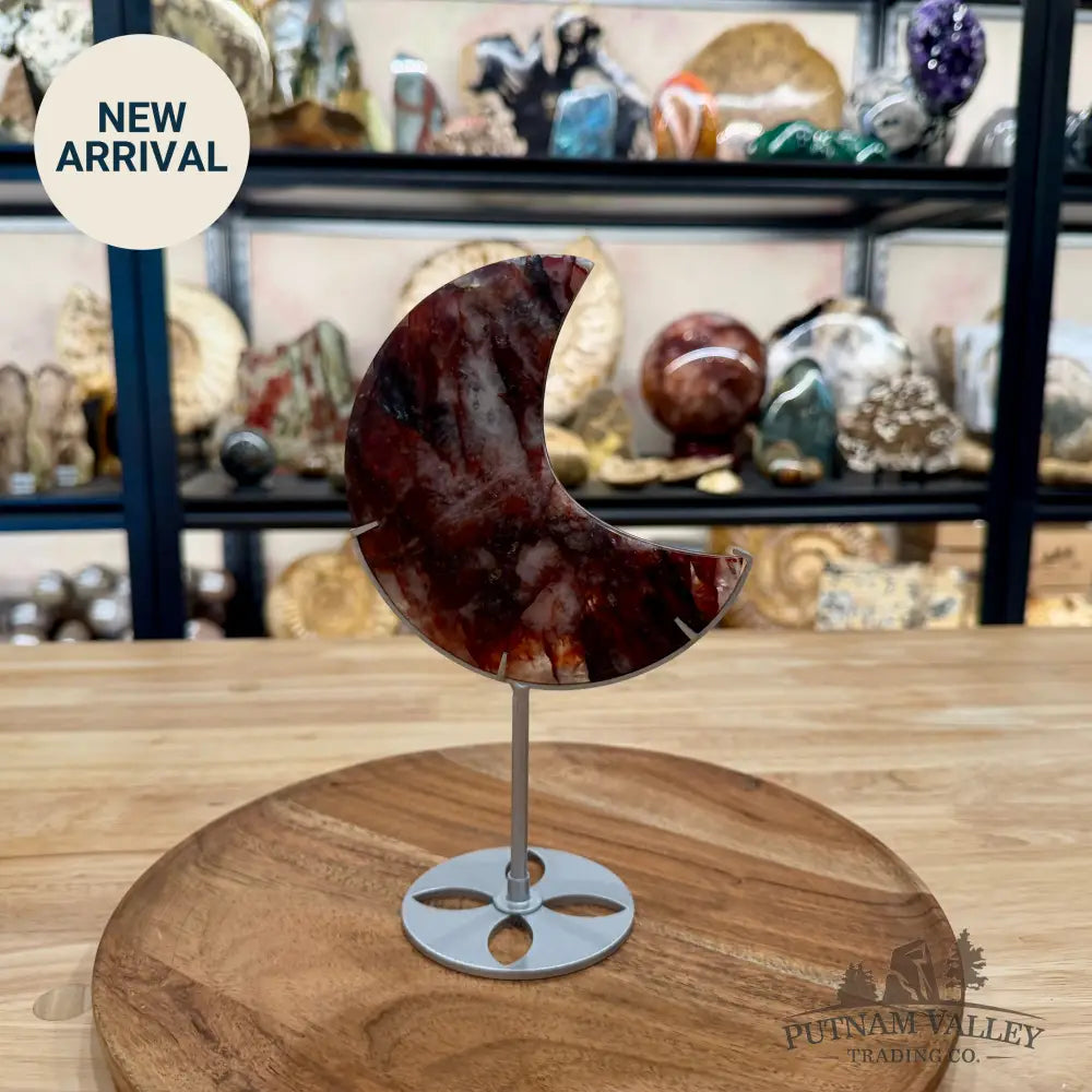 Red Fire Quartz Moon + Stand 8.75’’ - Moon