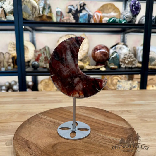 Red Fire Quartz Moon + Stand 8.75’’ - Moon