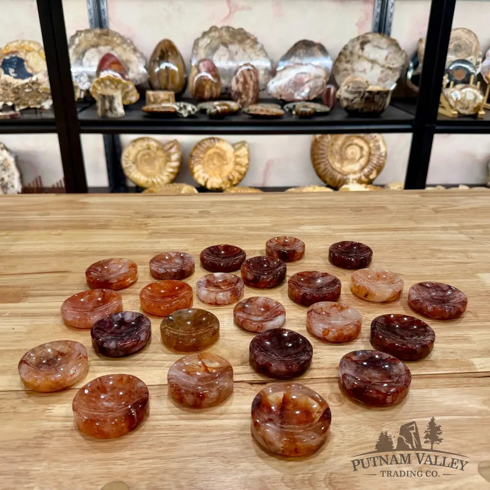 Red Fire Quartz Round Dish Bowl