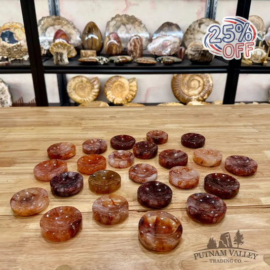 Red Fire Quartz Round Dish Bowl