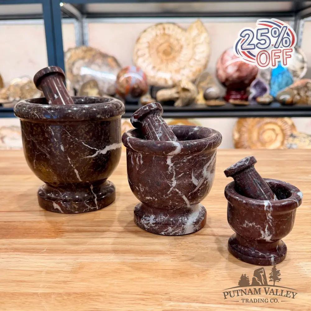 Red Zebra Marble Mortar & Pestle | In Select Sizes - Bowl