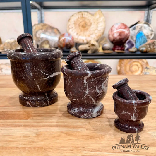 Red Zebra Marble Mortar & Pestle | In Select Sizes - Bowl