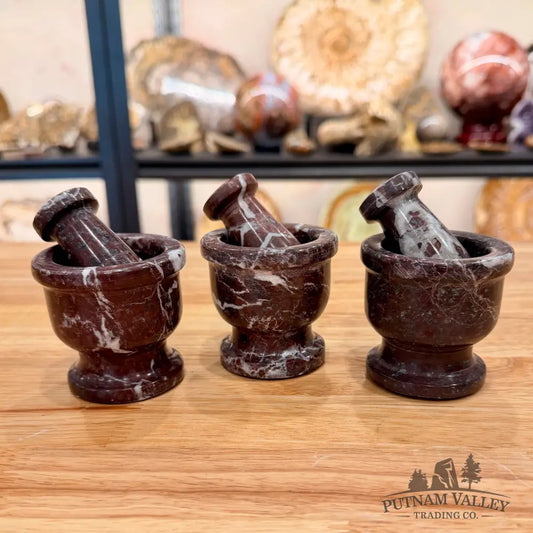 Red Zebra Marble Mortar & Pestle | In Select Sizes - Small - Bowl