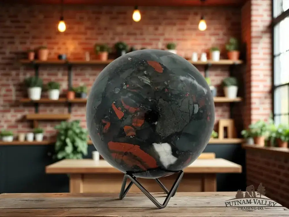 Reserve African Bloodstone Sphere 5.35" - Putnam Valley Trading Co.