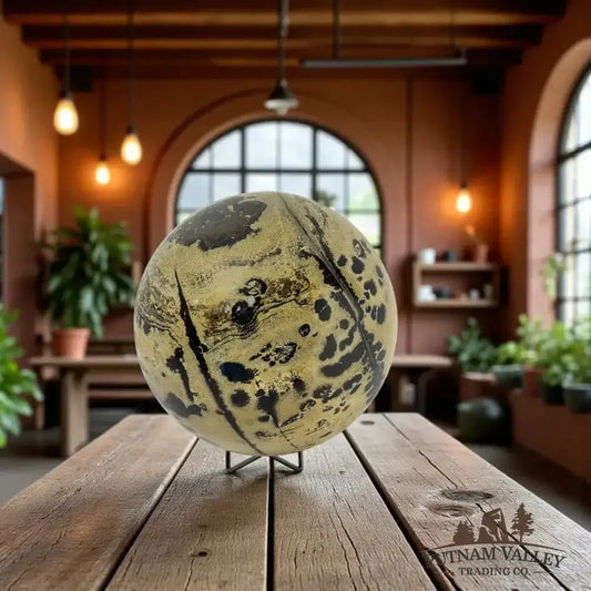 Reserve Chinese Painting Stone Sphere 7.7" - Putnam Valley Trading Co.