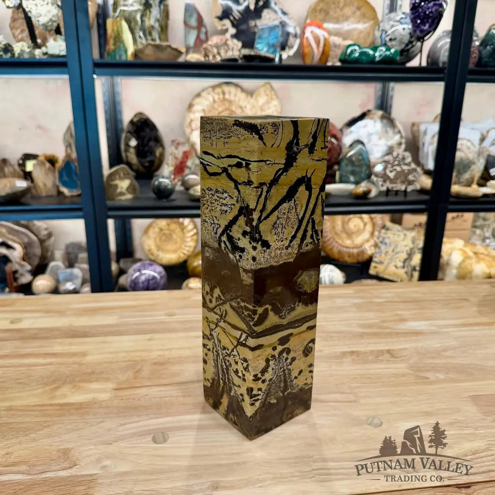 Reserve Chinese Picture Jasper Pillar Accent 13.75’’ | 18.52lb - Accent