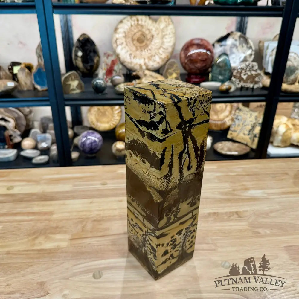 Reserve Chinese Picture Jasper Pillar Accent 13.75’’ | 18.52lb - Accent