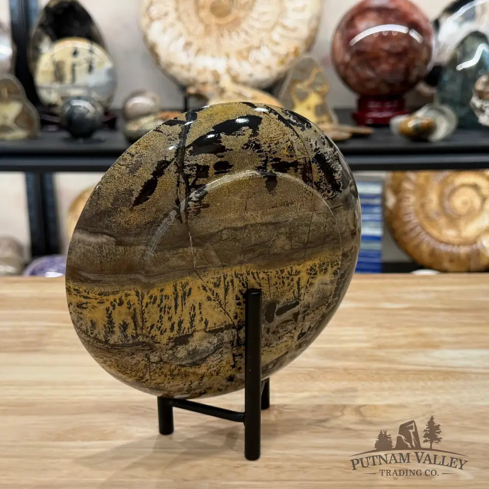 Reserve Chinese Picture Jasper Round Plate 7.09’’ - Plate