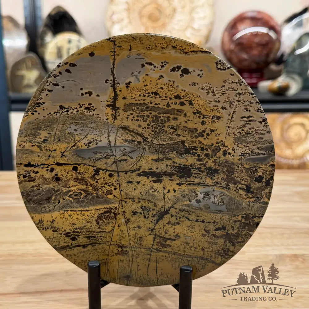 Reserve Chinese Picture Jasper Round Plate 7.1’’ - Plate