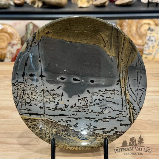 Reserve Chinese Picture Jasper Round Plate 7.83’’ - Plate