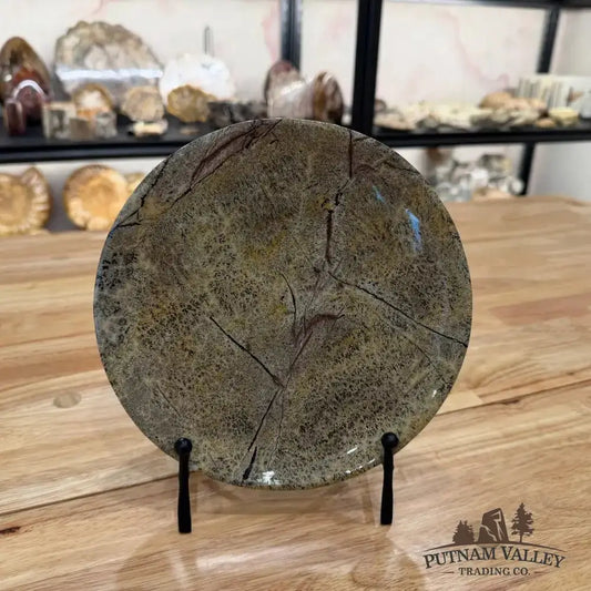 Chinese Painting Stone Round Plate - Putnam Valley Trading Co.