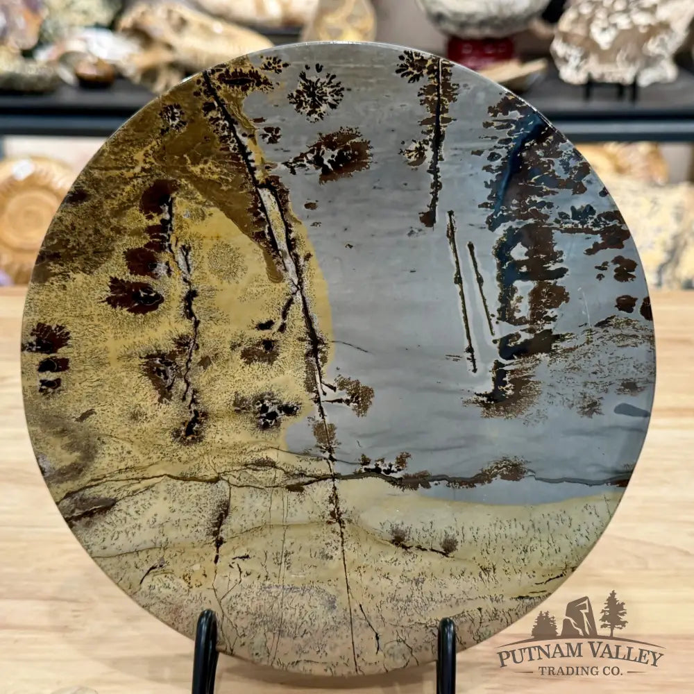 Reserve Chinese Picture Jasper Round Plate 8.21’’ - Plate