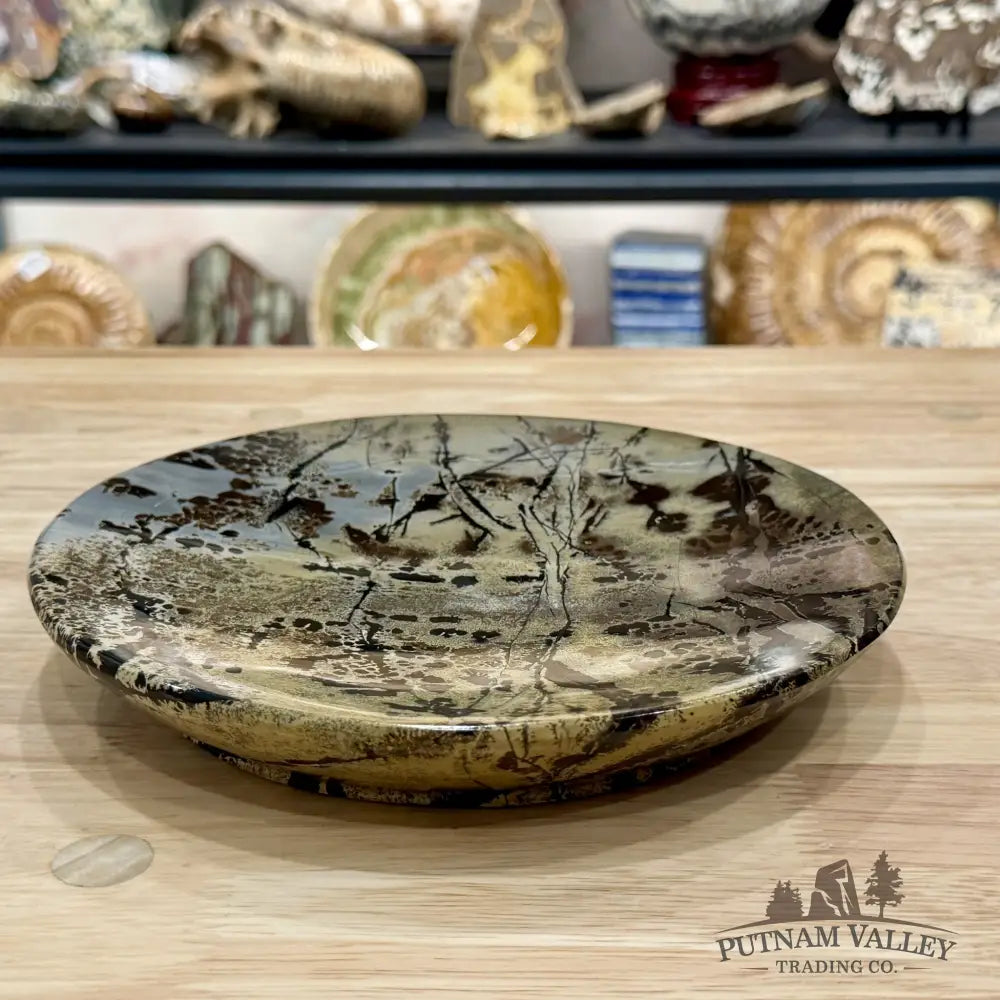 Reserve Chinese Picture Jasper Round Plate 8.22’’ - Plate