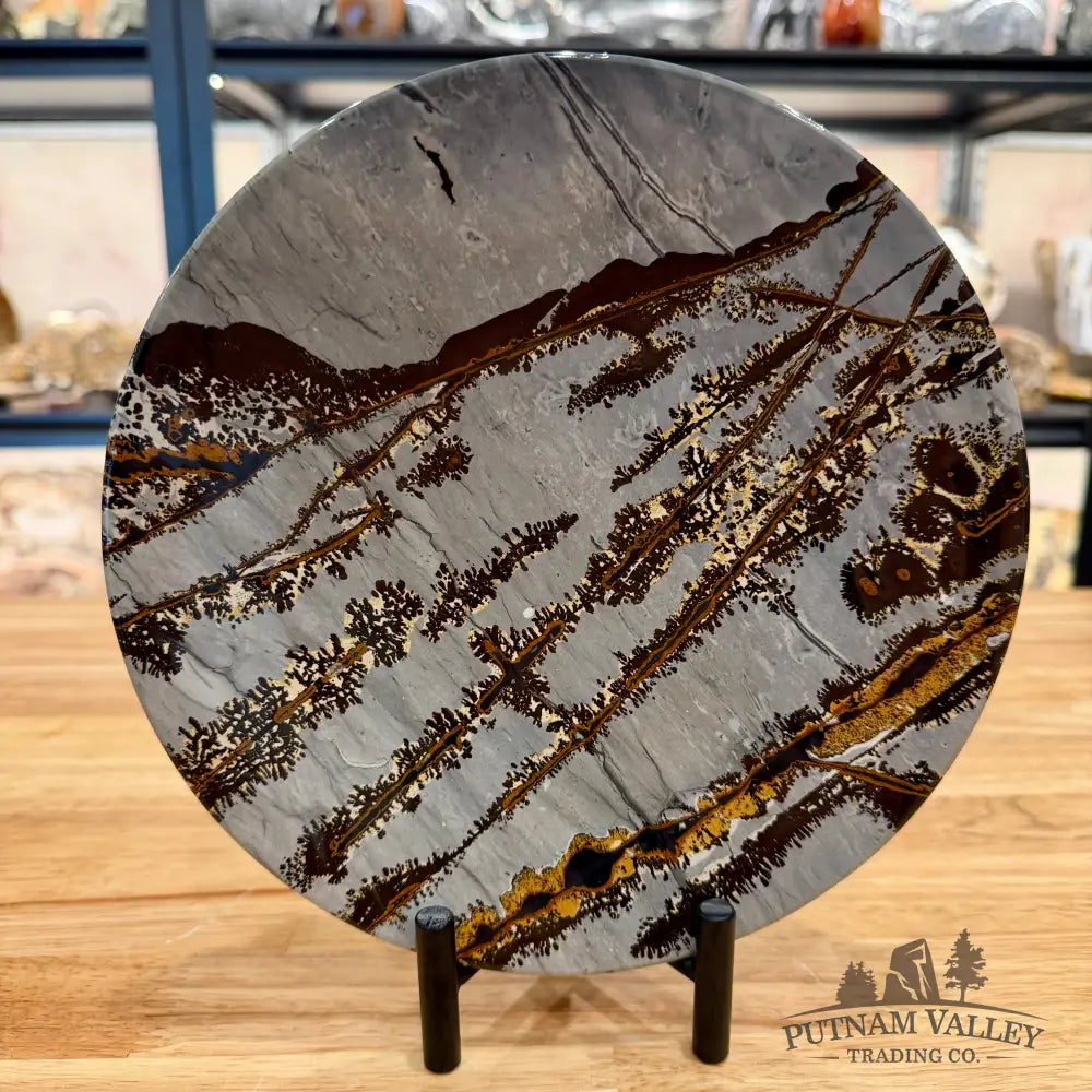 Reserve Chinese Picture Jasper Round Plate 8.3’’ - Plate