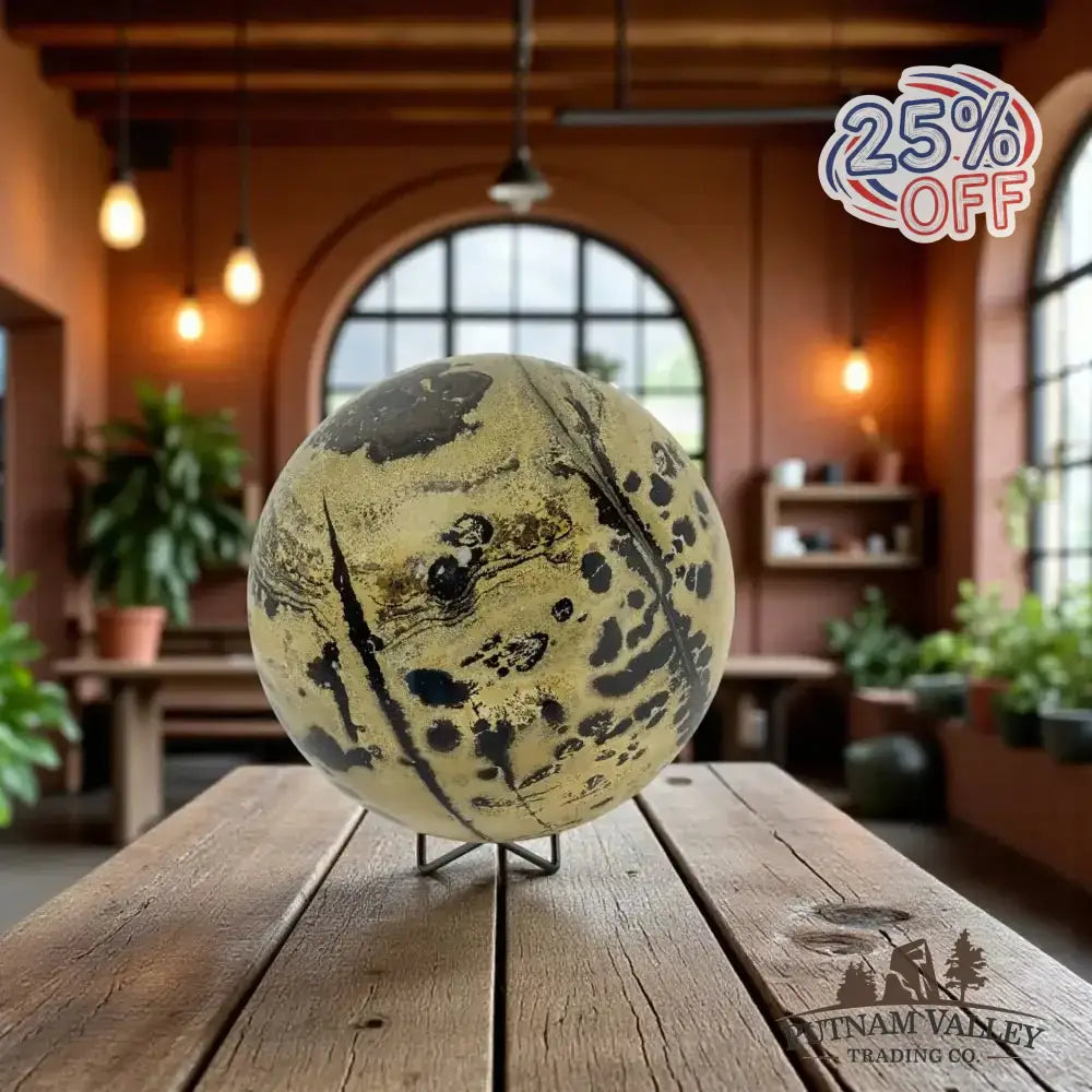 Reserve Chinese Painting Stone Sphere 7.7" - Putnam Valley Trading Co.