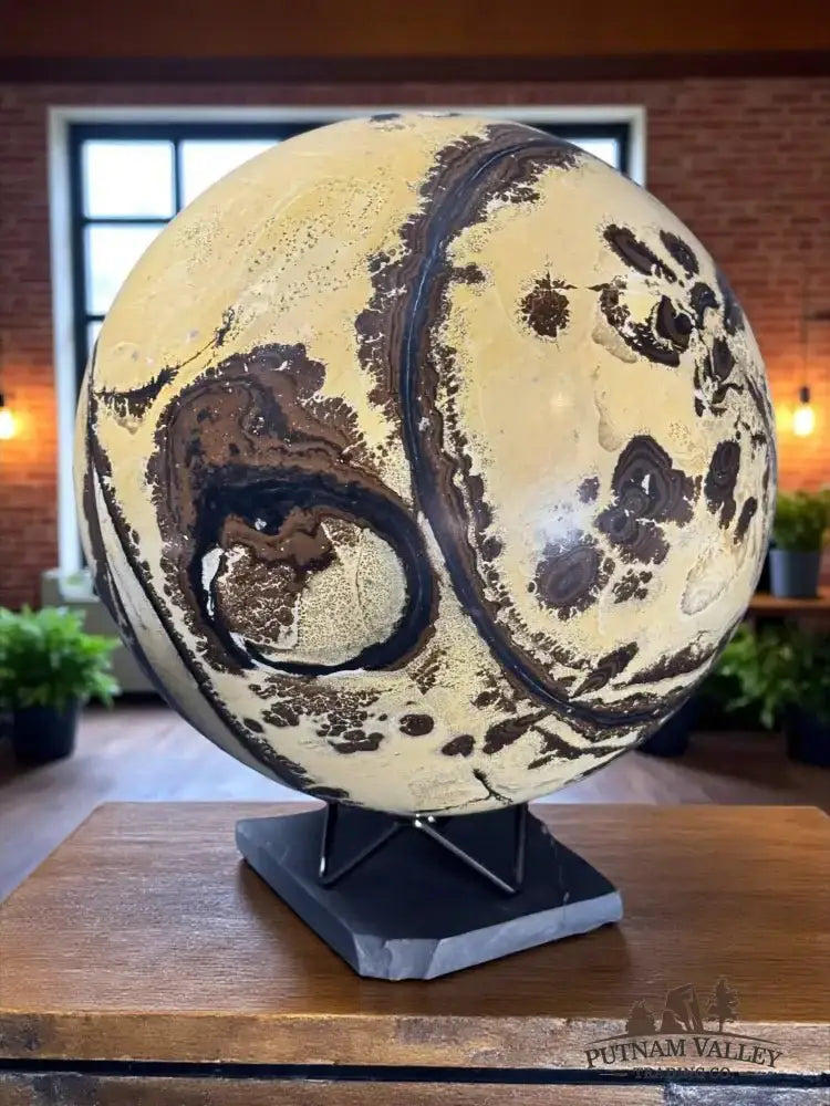 Reserve Chinese Painting Stone Sphere 7.9" - Putnam Valley Trading Co.