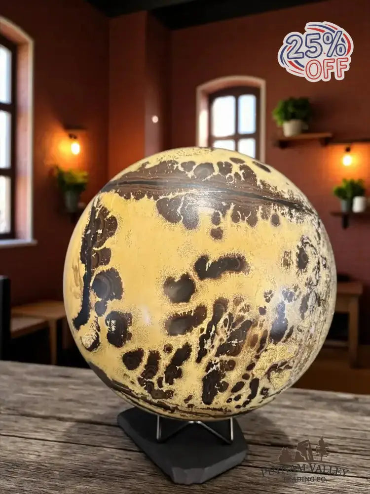 Reserve Chinese Painting Stone Sphere 7.9" - Putnam Valley Trading Co.