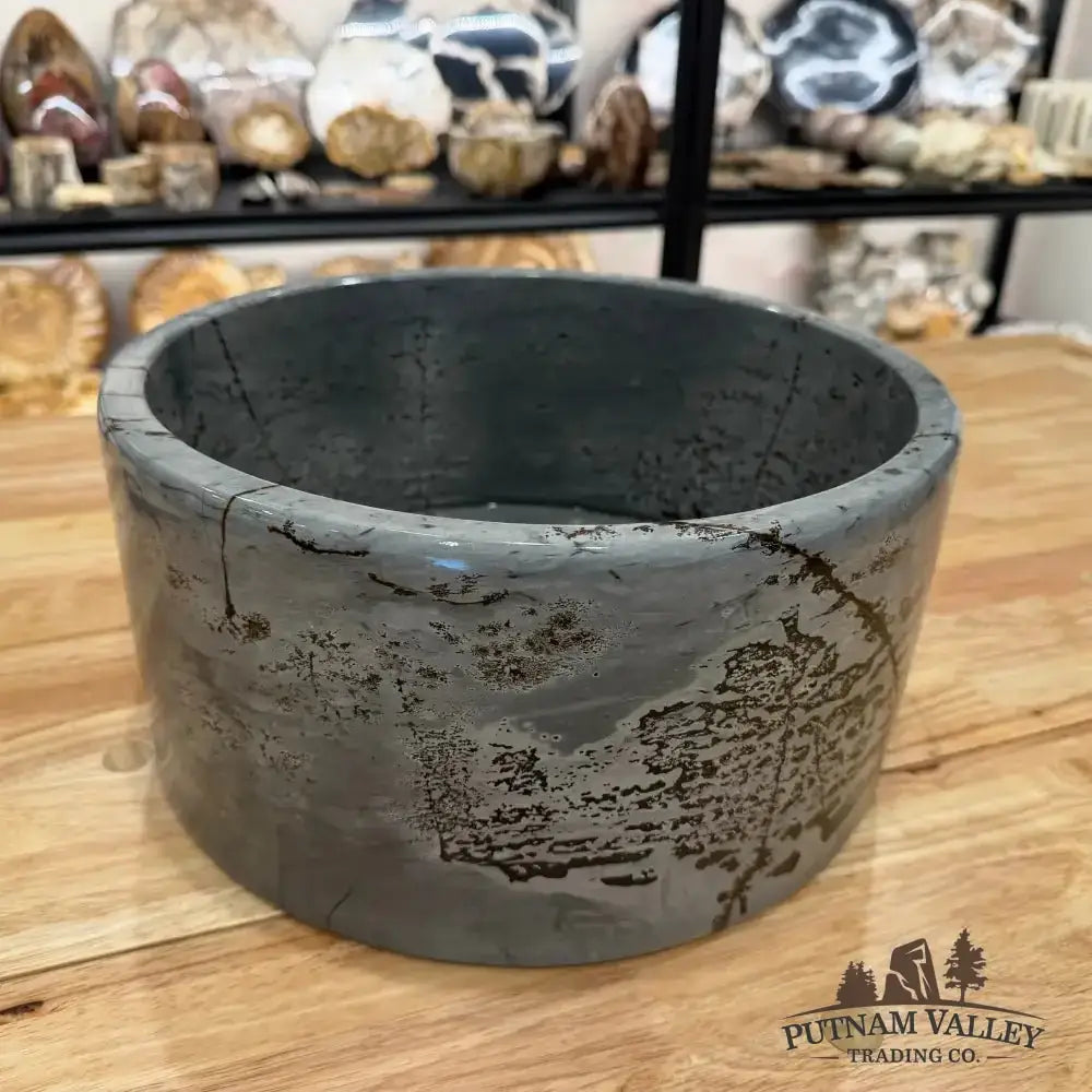 Reserve Chinese Painting Stone Statement Bowl - Putnam Valley Trading Co.