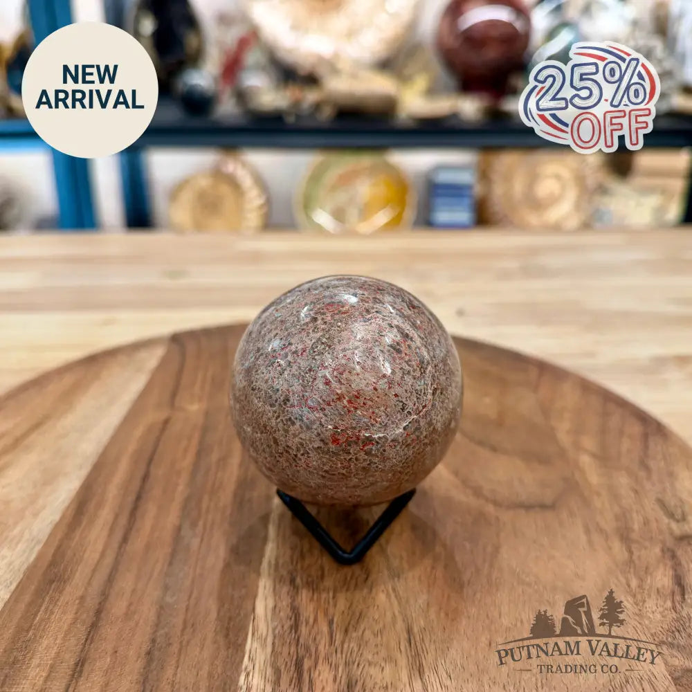 Reserve Fossilized Dinosaur Bone Sphere 2.7’’ - Fossil Sphere