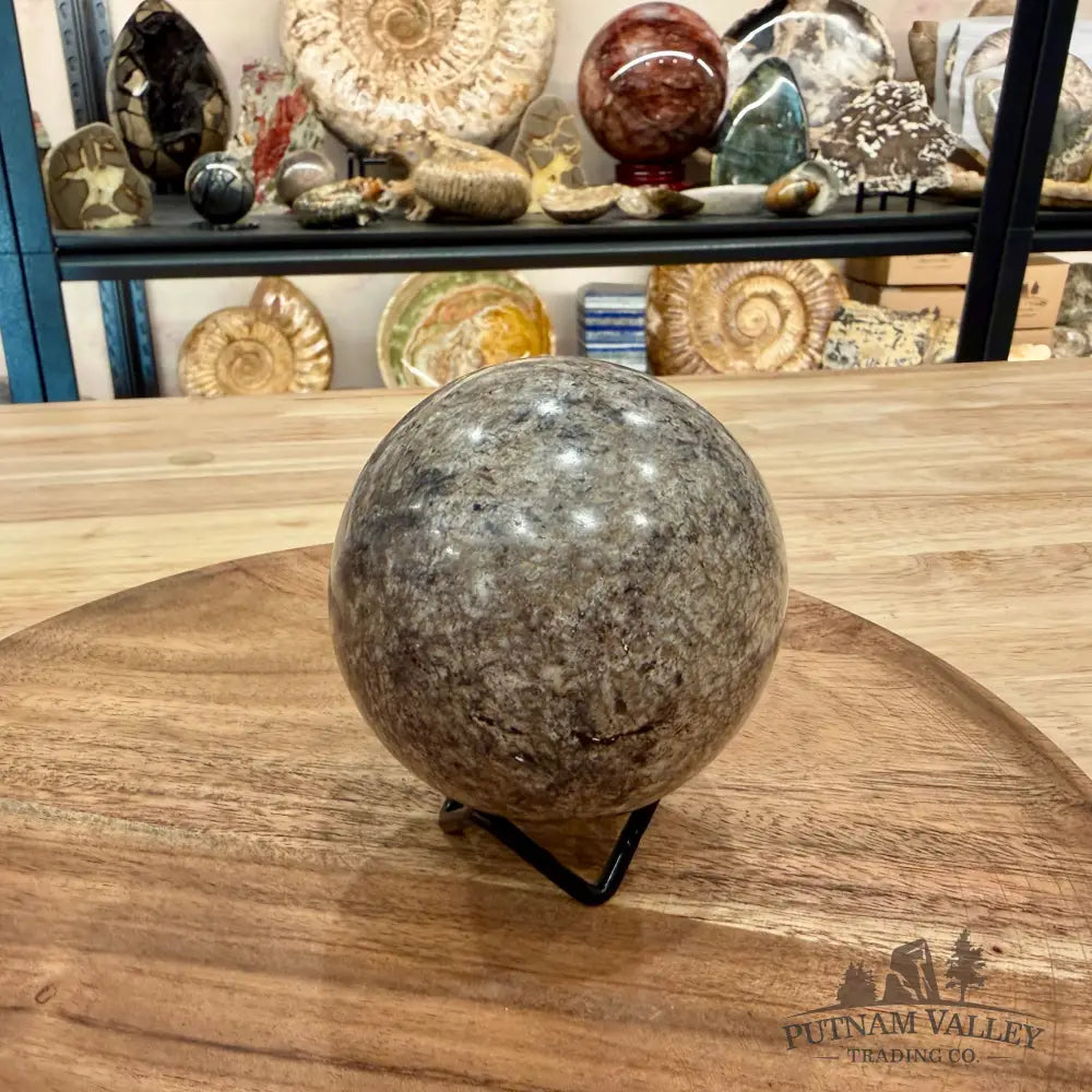 Reserve Fossilized Dinosaur Bone Sphere 3.3’’ - Fossil Sphere