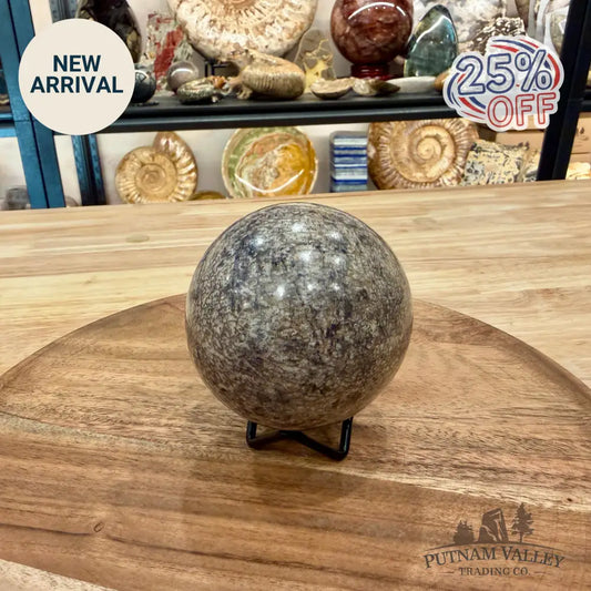 Reserve Fossilized Dinosaur Bone Sphere 3.3’’ - Fossil Sphere