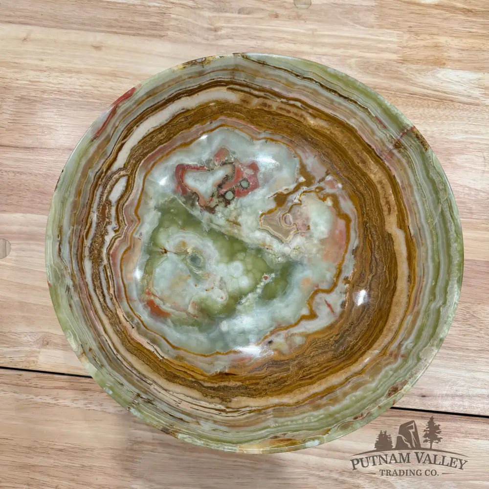 Reserve Green Banded Calcite Bowl 12’’ - Bowl