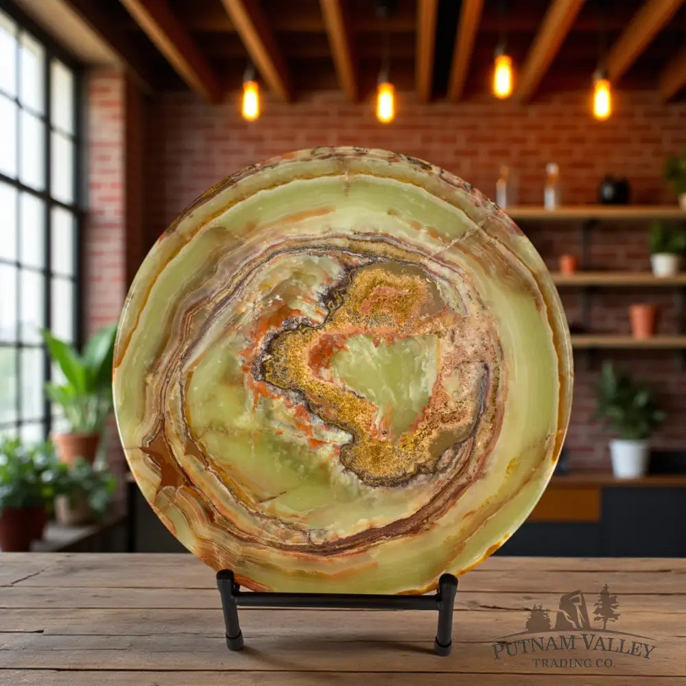 Green Banded Calcite Bowl 12’’ Bowl