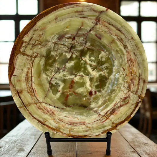 Green Banded Calcite Bowl 12’’ Bowl