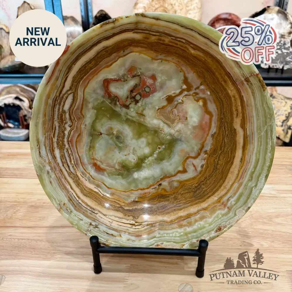 Reserve Green Banded Calcite Bowl 12’’ - Bowl