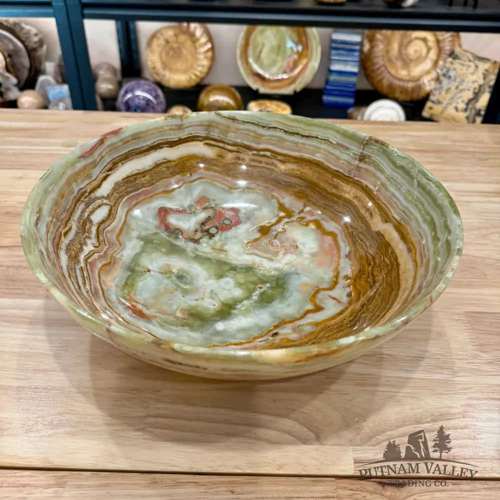 Reserve Green Banded Calcite Bowl 12’’ - Bowl