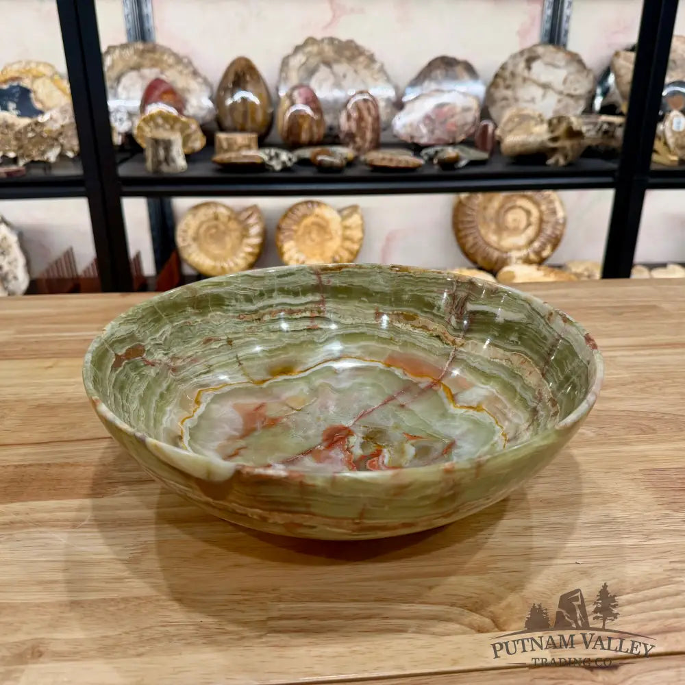 Reserve Green Banded Calcite Bowl 12’’ Bowl