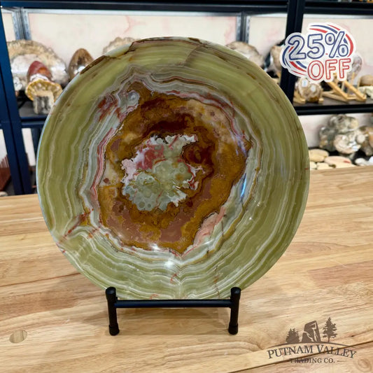 Reserve Green Banded Calcite Bowl 12’’ Bowl