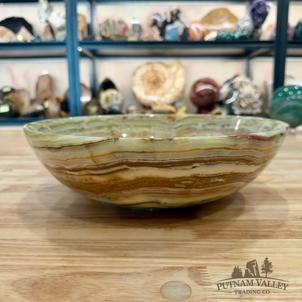 Reserve Green Banded Calcite Bowl 12’’ - Bowl
