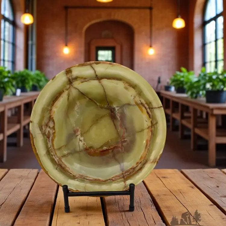 Green Banded Calcite Bowl 12’’ Bowl