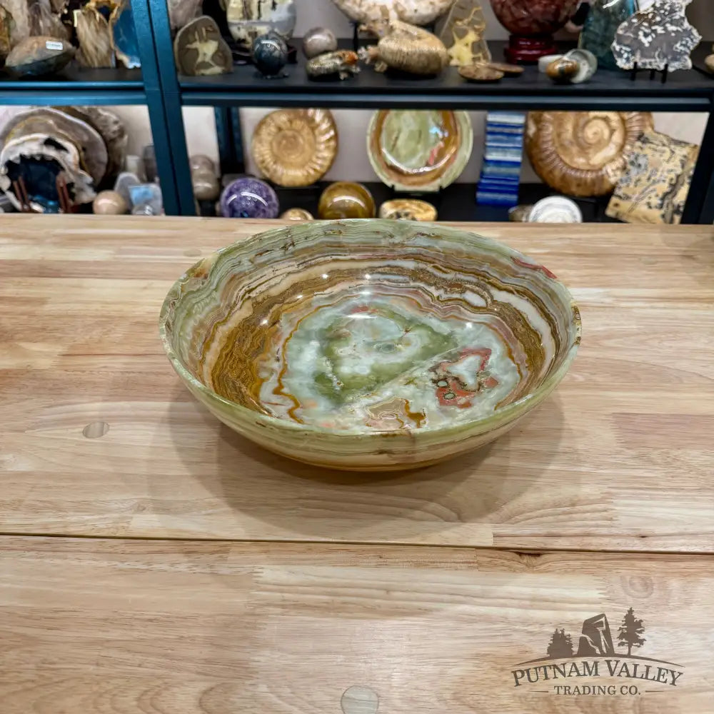Reserve Green Banded Calcite Bowl 12’’ - Bowl
