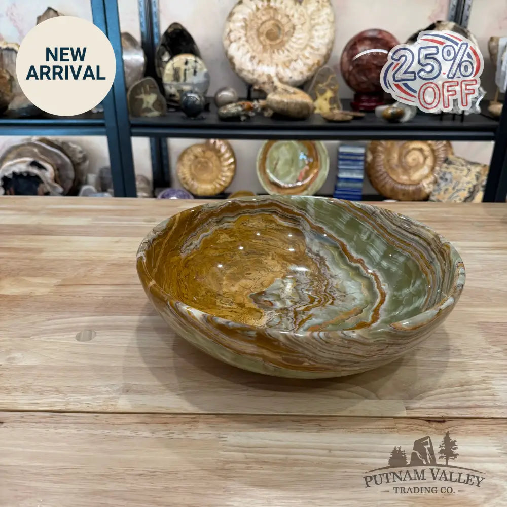 Reserve Green Banded Calcite Bowl 12’’ - Bowl
