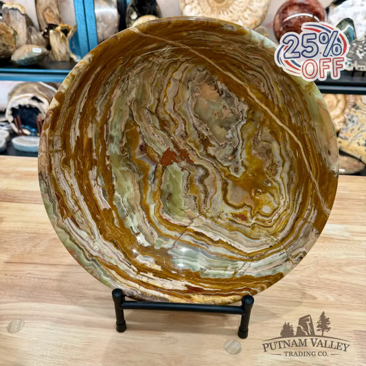 Reserve Green Banded Calcite Bowl 12’’ - Bowl