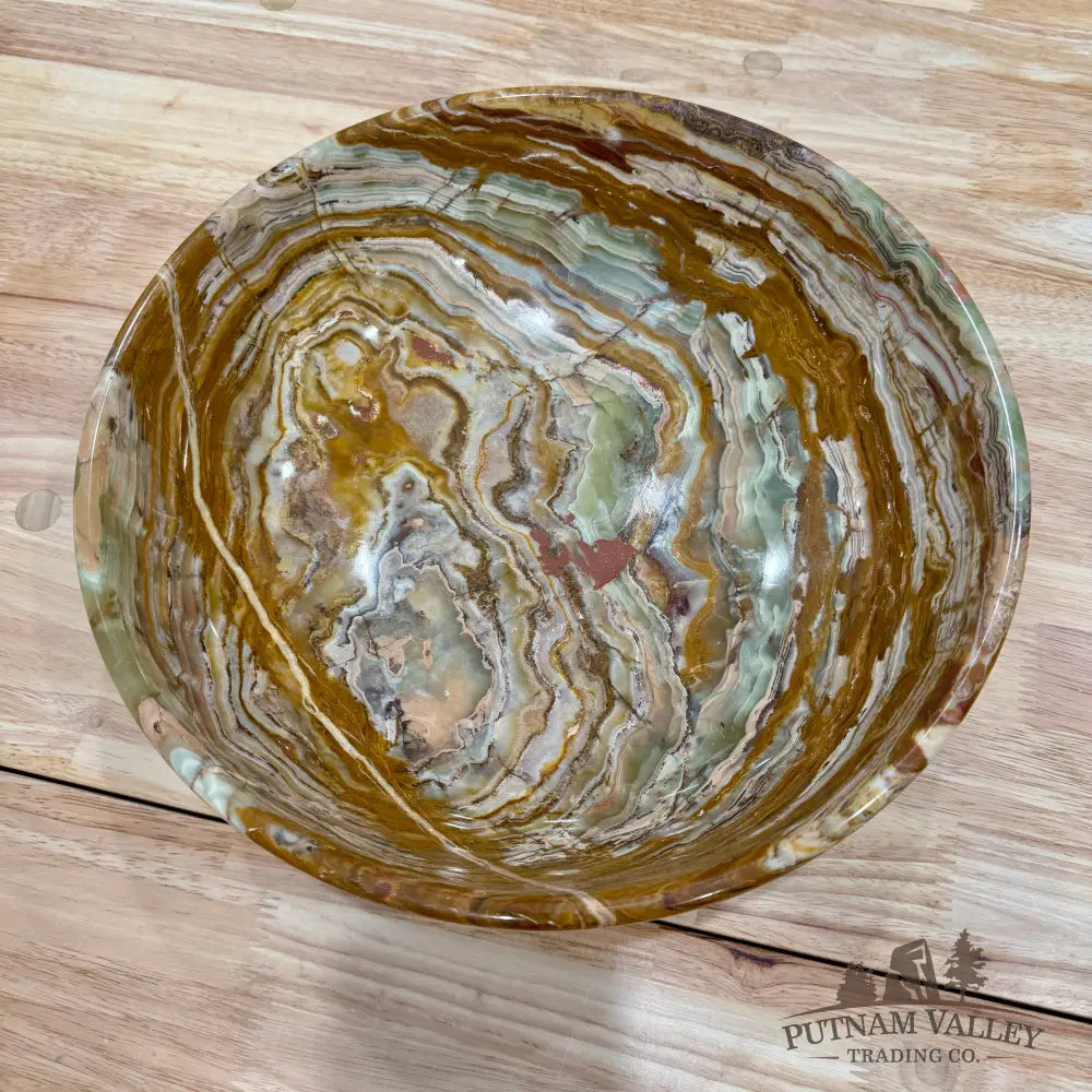 Reserve Green Banded Calcite Bowl 12’’ - Bowl