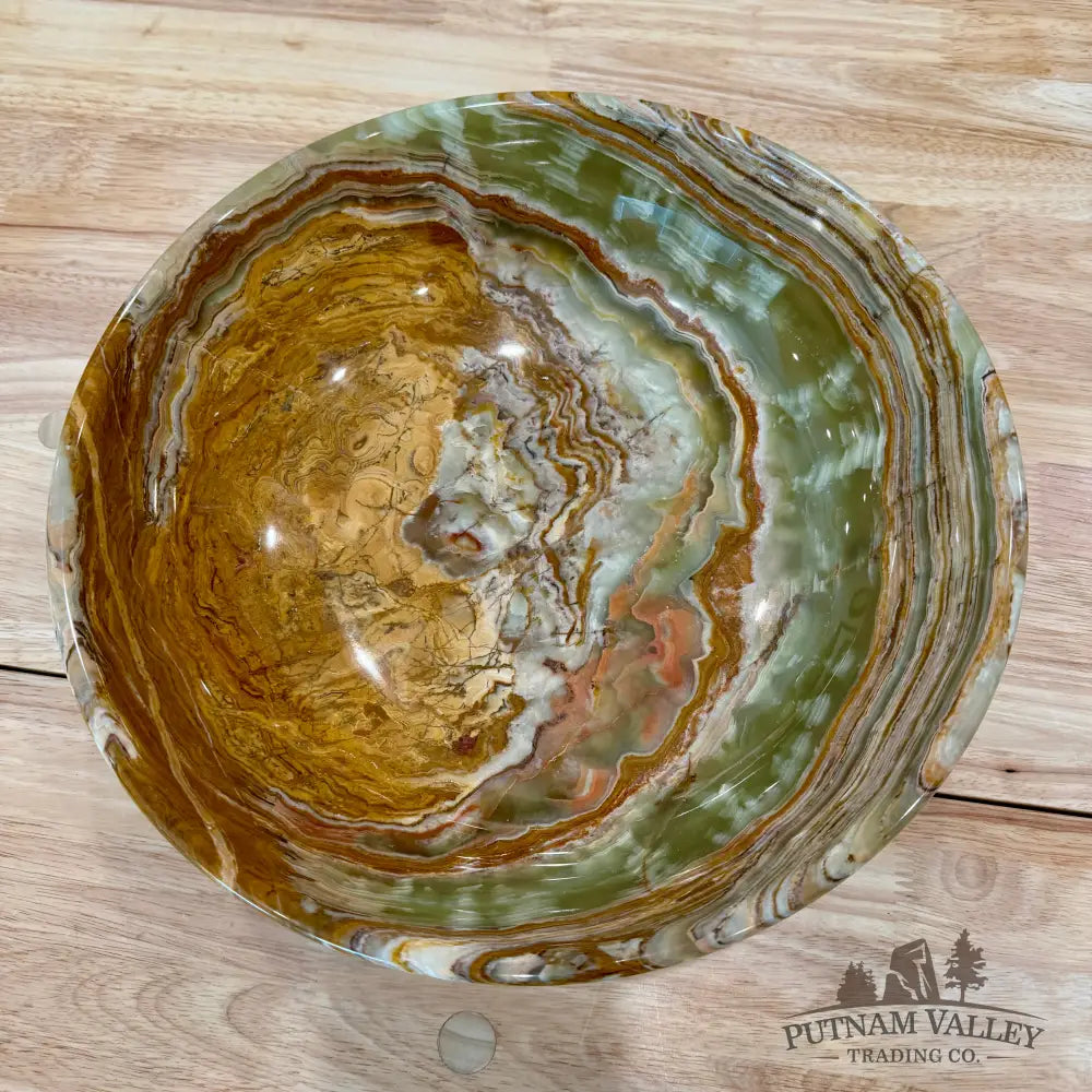 Reserve Green Banded Calcite Bowl 12’’ - Bowl