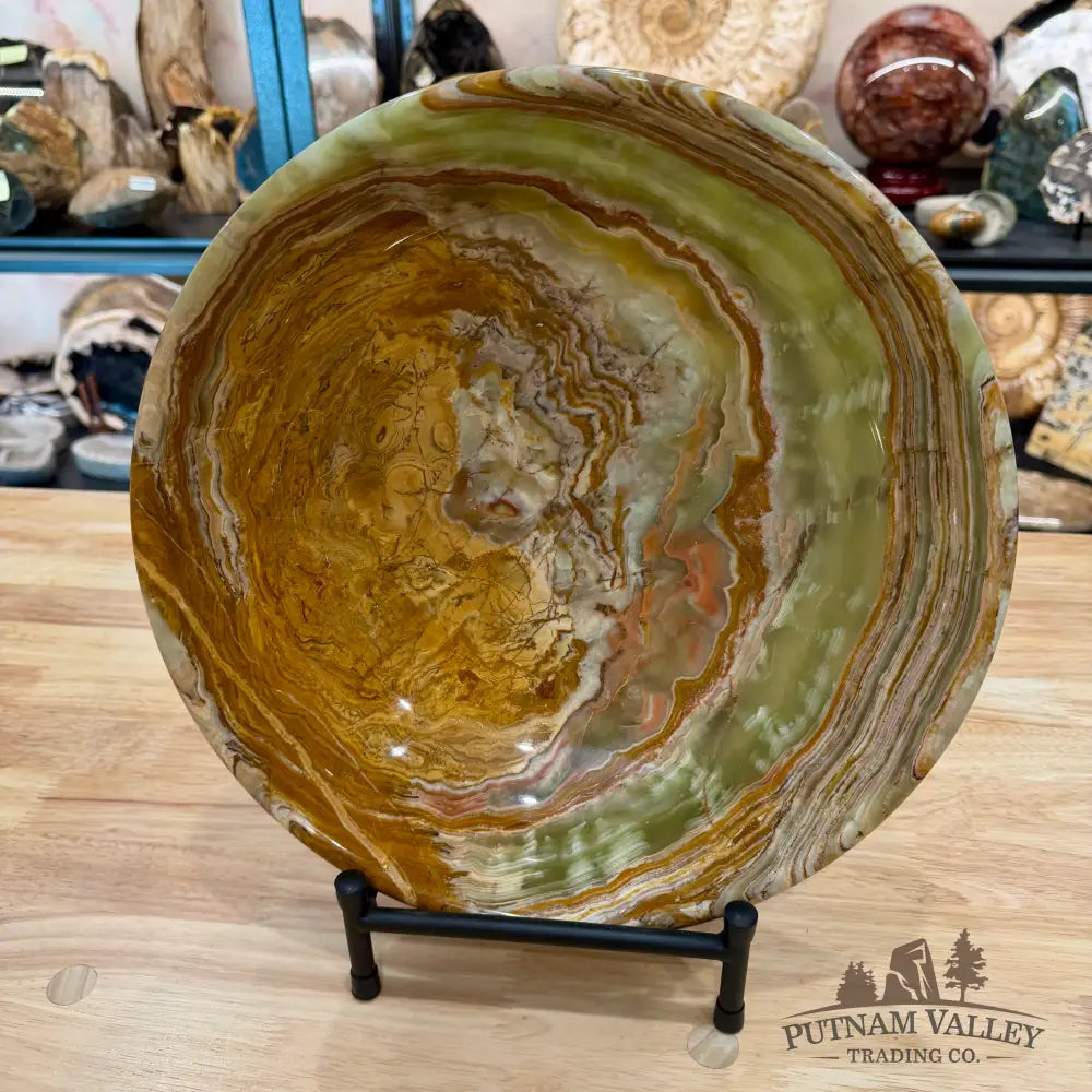 Reserve Green Banded Calcite Bowl 12’’ - Bowl