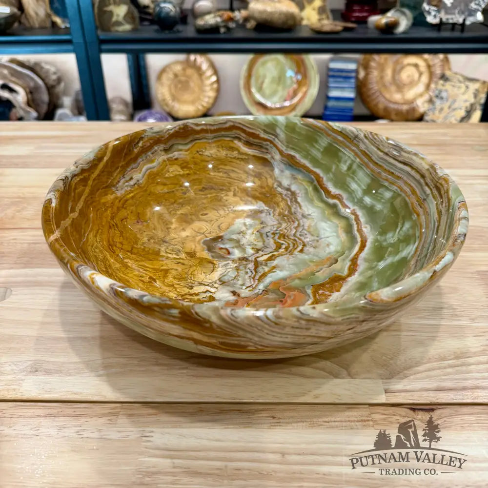 Reserve Green Banded Calcite Bowl 12’’ - Bowl