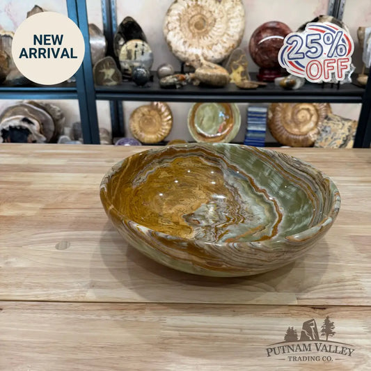Reserve Green Banded Calcite Bowl 12’’ - Bowl