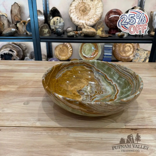 Reserve Green Banded Calcite Bowl 12’’ - Bowl