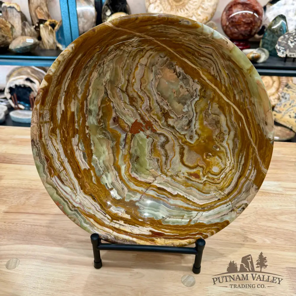 Reserve Green Banded Calcite Bowl 12’’ - Bowl