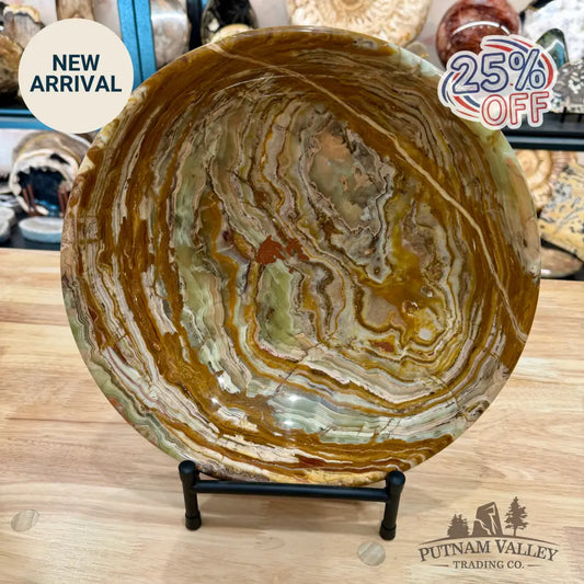 Reserve Green Banded Calcite Bowl 12’’ - Bowl