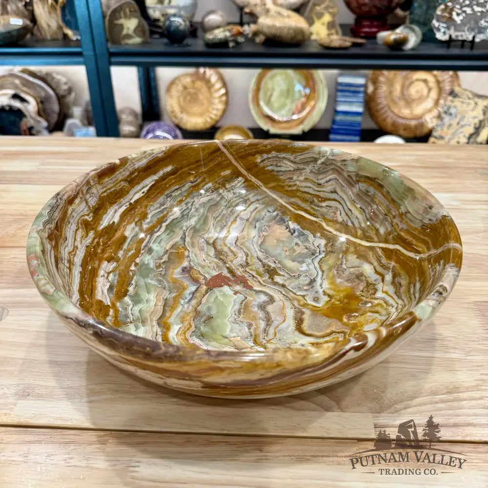 Reserve Green Banded Calcite Bowl 12’’ - Bowl